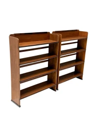 1920s Art Deco Open Bookcases by P.E.L. Izeren, Solid Oak & Ebony